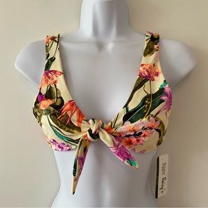 Dippin Daisys bikini swim top only Muse tropical floral print front tie